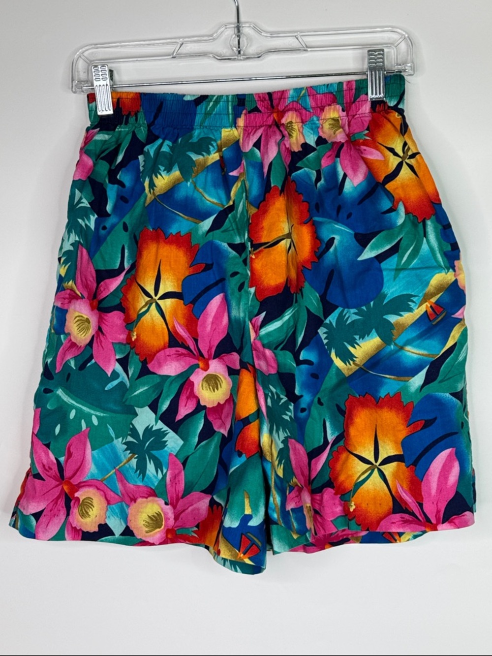 Vintage Hilo Hattie Hawaiian Stretch Waist Shorts Size Medium 90s